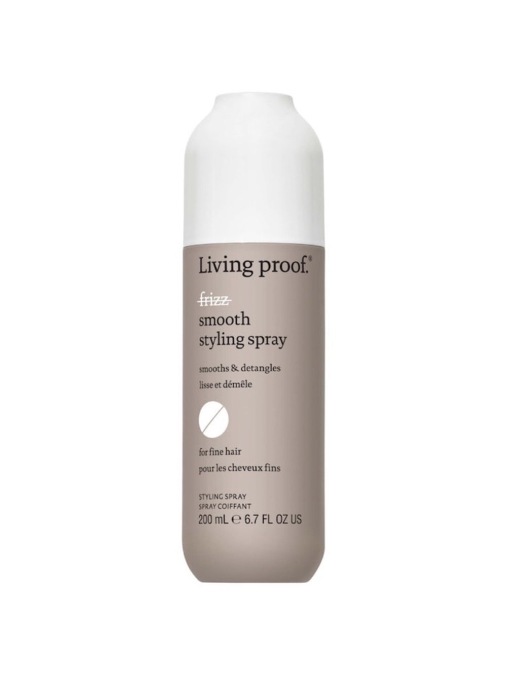 Living Proof Smooth Styling Spray - Taupe and White Bottle